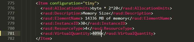screenshot of the altered config file